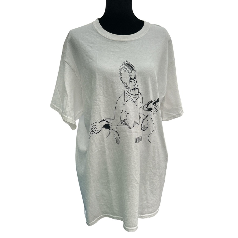 Port Company Al Hirschfeld Vicky Graphic T Shirt Mens L White Broadway Art Tee
